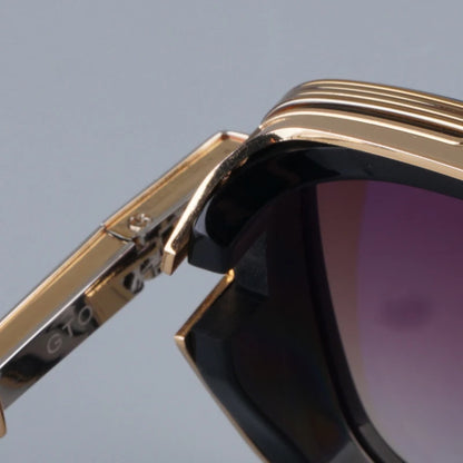 GTO High Street Punk Style Sunglasses Designer Brand High Quality Men and Women Uv400 Gradient Square Alloy Acetate Eyeglasses