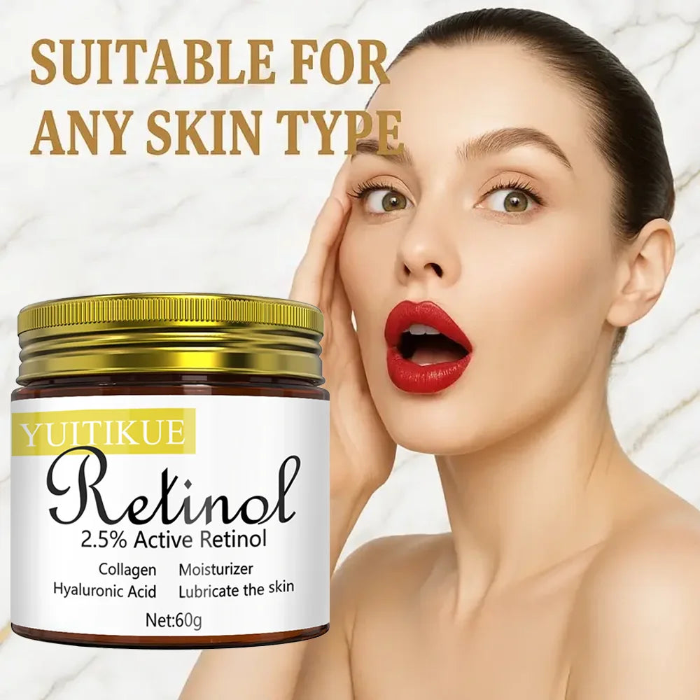 YUITIYUE 2.5% Retinol Cream with Collagen & Hyaluronic Acid - Anti-Aging Face Moisturizer for Men & Women