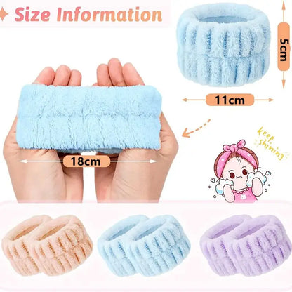 4/2PCS Reusable Wrist Washing Belt Soft Microfiber Towel Wristbands Washing Face Water Absorption Prevent Wetness Wrist Washband