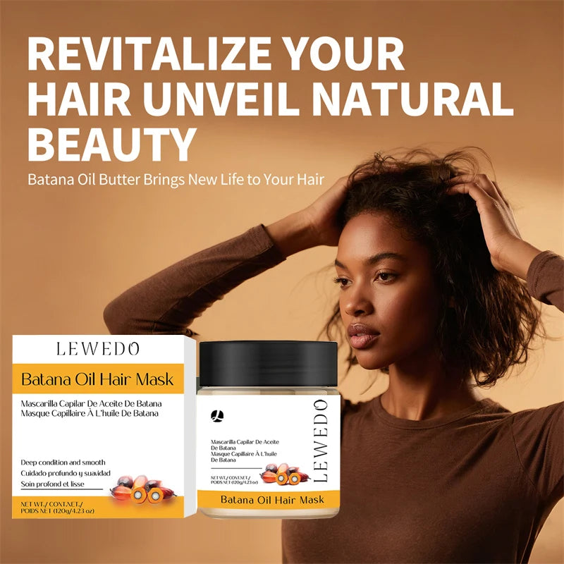 Lewedo Natural Batana Hair Growth Oil Set For Men Women Reduce Hair Loss Treatment Serum Nourish Scalp Anti-Breakage Hair Mask