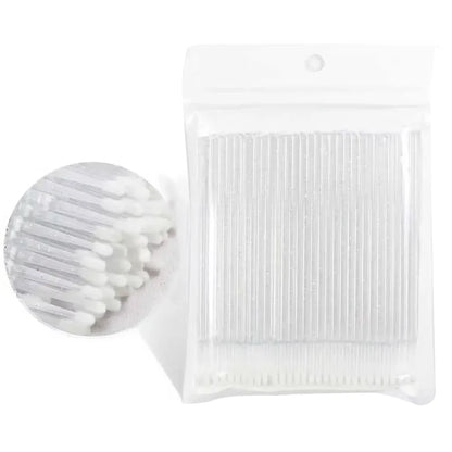 100pcs Eyelash Cleaning Brushes Micro Cotton Swab Individual Removing Makeup Brush Eyelashes Microbrush Beauty Clean Tools
