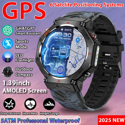 Military Smart Watch T-Rex 3 Bulit-in GPS Compass Altimeter Barometric IP69K Waterproof Watches AMOLED Bluetooth Call Smartwatch