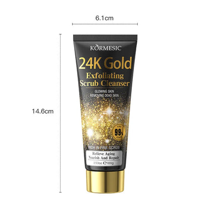 KORMESIC 24K Gold Exfoliating Facial Cleanser Moisturizing Oil Control Cleansing Face Wash Foam Skin Care