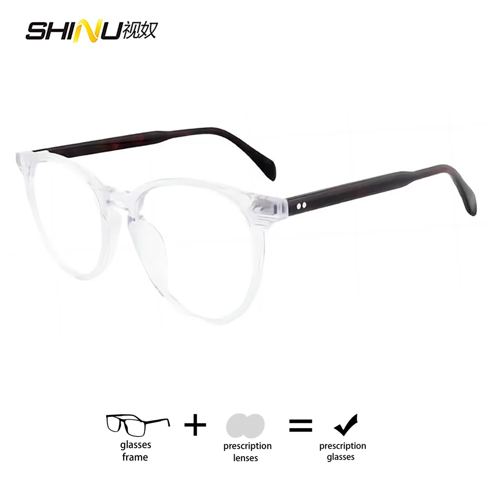 Progressive Eyeglasses Retro Frame Prescription Glasses Multifocal Presbyopia Glasses Unisex Photochromic Lenses with Recipe