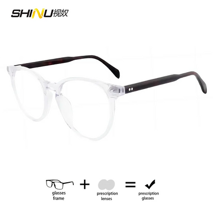 Progressive Eyeglasses Retro Frame Prescription Glasses Multifocal Presbyopia Glasses Unisex Photochromic Lenses with Recipe