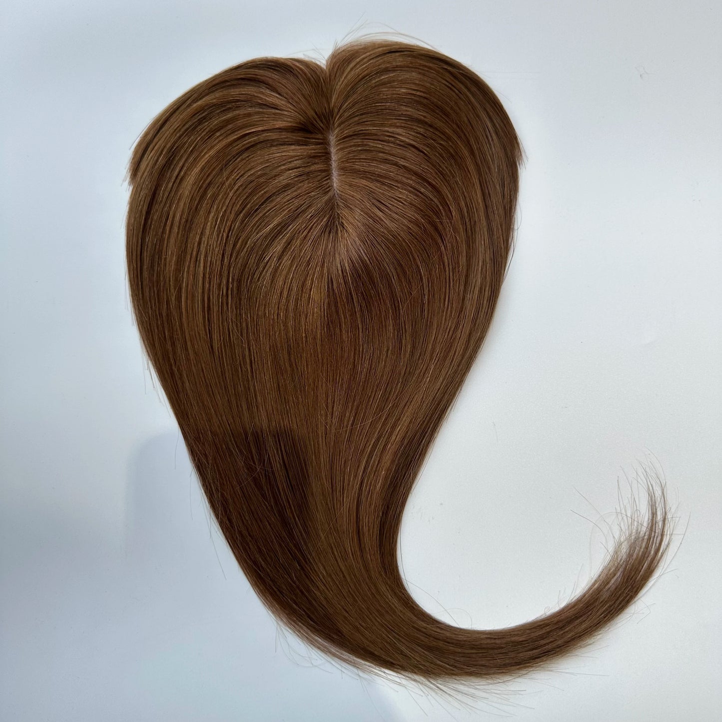 Hair Topper With Bangs Women 100% Human Hair Wigs Clip In Hairpieces Blonde Natural Straight Hair Topper Silk Base 35cm