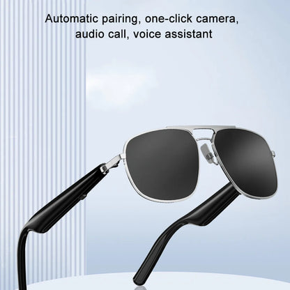 AI Smart Glasses Double Frame Translate Language Receive Call Voice Assistant Listen Music Remote Camera Noise Cancel Sunglasses