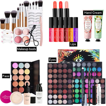 Makeup Full Set Full Complete Makeup Kit Gift For Girls Women Eye shadows Lipsticks Eyeliner Face Glamour Look Easy To Use.