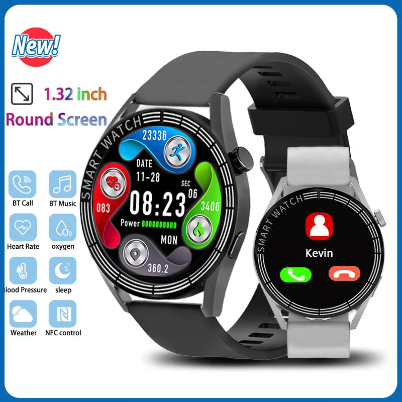 Smart Watch GT X Men Women 1.32 Full Touch Screen Sports Fitness Watch Bluetooth Call Android Phone Digital Multidial Smartwatch