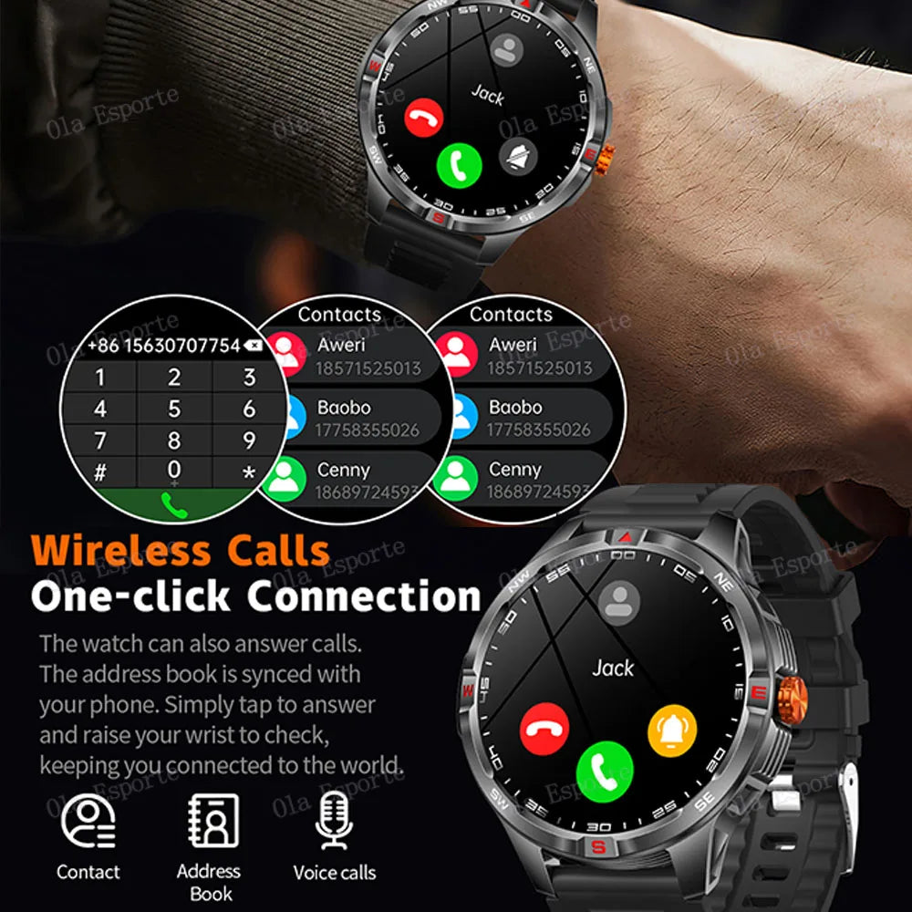 T-Rex 3 Military 1000mAh Battery Smart Watch 10ATM Waterproof GPS Track Compassr Bluetooth Call AMOLED Men Swim Sport Smartwatch