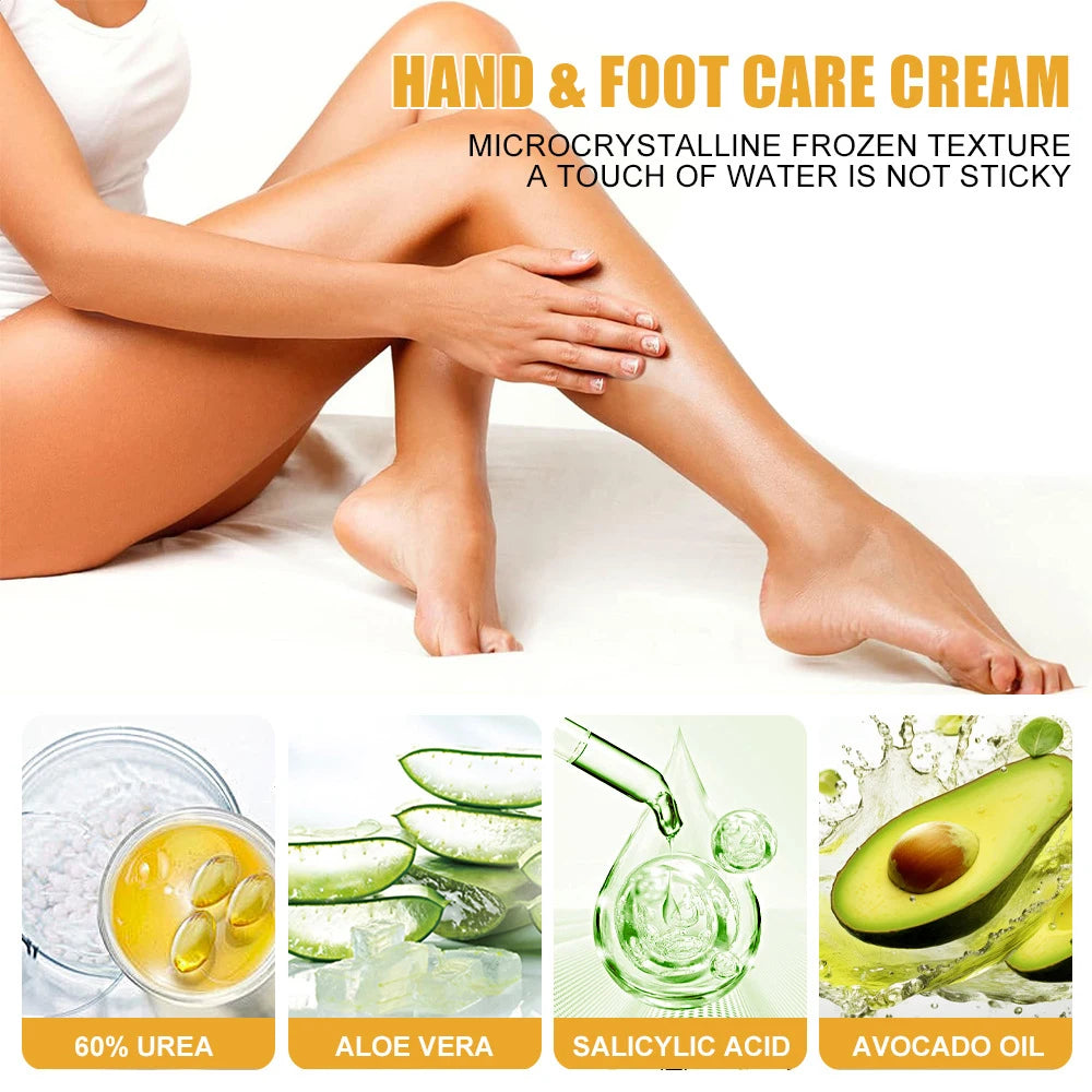 Cracked Foot Cream 60% Urea Ultra-hydrating Aloe Vera For Softening Dry Cracked Feet Gentle Exfoliation Daily Foot Care Cream