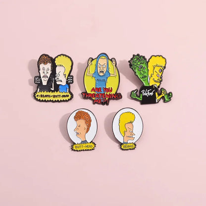 Movie Comedy Animated Brooch Enamel Pins Funny Cartoon Characters Metal Brooch Lapel Badge Jewelry Accessories Friends Gifts