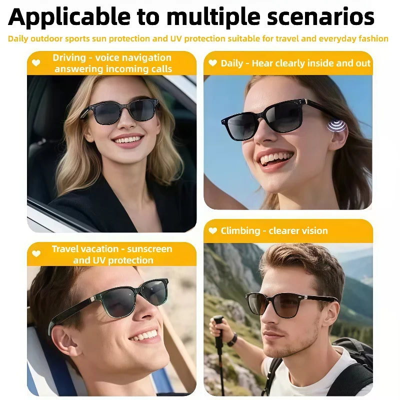 GT-51 HD AI Smart Glasses Chat 50mA*2 battery Battery Voice Assistant Control Camera Bluetooth Call Smart Glasses