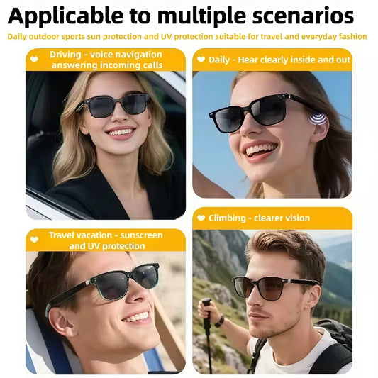 GT-51 HD AI Smart Glasses Chat 50mA*2 battery Battery Voice Assistant Control Camera Bluetooth Call Smart Glasses