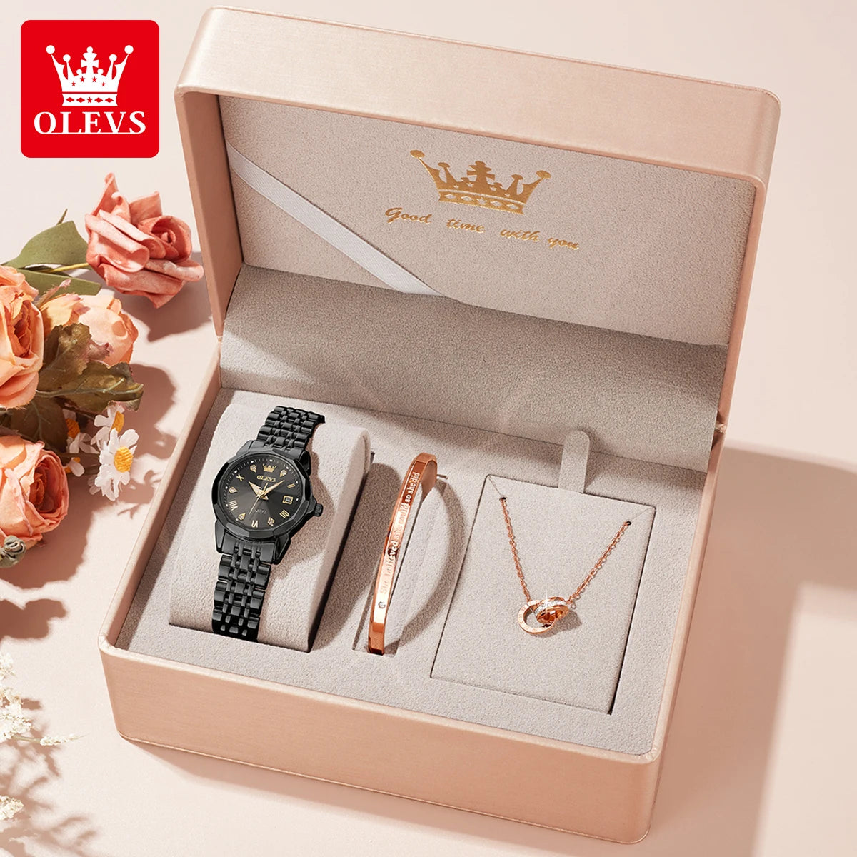 OLEVS Watch 9931X Ladies Perfume Watch Original Elegant Quartz Watch Waterproof Luminous Stainless Steel Date Set Watch Bracelet