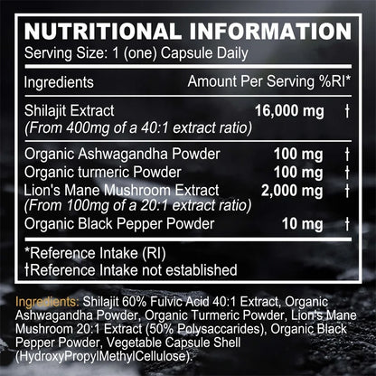 Himalaya Shilajit Capsule Original High in Trace Minerals for Energy,Muscle Strength&Immunity, Endurance for Adult