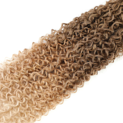 Magicae 30Inches Kinky Curly Hair Synthetic Brown Water Wave Hair Extension High Temperature Ombre Blond 27/613 Hair Bundles