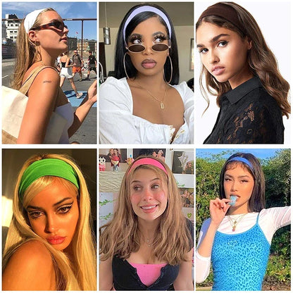 New Summer Sports Yoga Headbands for Women Adjustable Men Running Absorb Sweat Elastic Hair Bands Solid Color Headband Wholesale