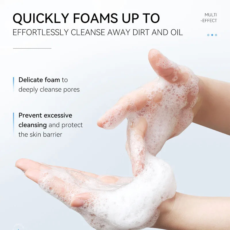 Deep Cleansing Facial Foam Gel - Oil Control Acne Mark Removal Pore Refining Blackhead Eliminator Face Wash for Clearer Skin