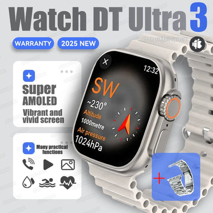 2025 New Original Watch DT Ultra 3 Pro Smart Watch Men Google Map NFC GPS Tracker HD BT Call IP68 Waterproof Smart Watches Women