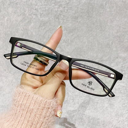 Advanced Texture Flat Glasses Eye Protection Retro Business Sports Style Square Spectacle Frame Flexible and Non Slip Style