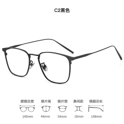 54-19 Ultra-light Rectangular Pure Titanium Glasses Frame Myopia Men Business Full Frame retro Anti-blue Light Reading Glasses