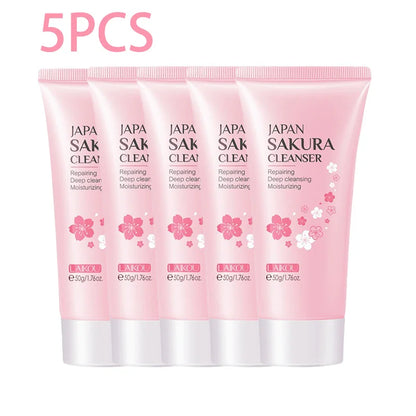Sakura Cleanser Rich Foam Deep Clean Remove Grease Improve Oily Face Wash Cream Gentle Moisturizing Remove Blackhead Cleanser