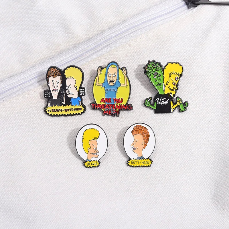Movie Comedy Animated Brooch Enamel Pins Funny Cartoon Characters Metal Brooch Lapel Badge Jewelry Accessories Friends Gifts