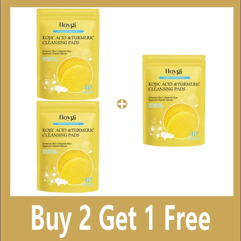 Turmeric Kojic Acid Cleansing Pads Exfoliating Pads Facial Sponges For Cleansing Exfoliating Daily Cleansing Skin Care Tools