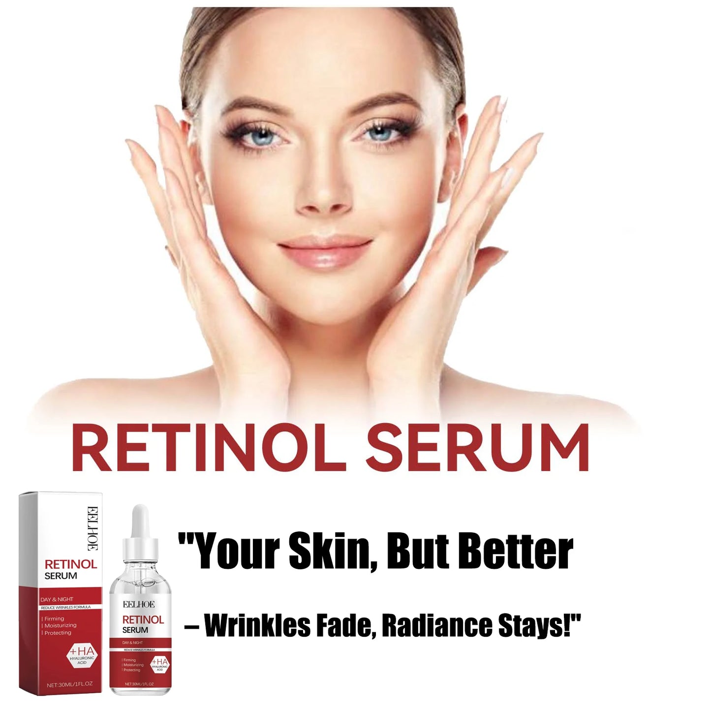 Instant Firming Lifting Anti-Aging Serum Fade Fine Lines Whitening Korean Skin Care Product New Retinol Face Serum for Wrinkles