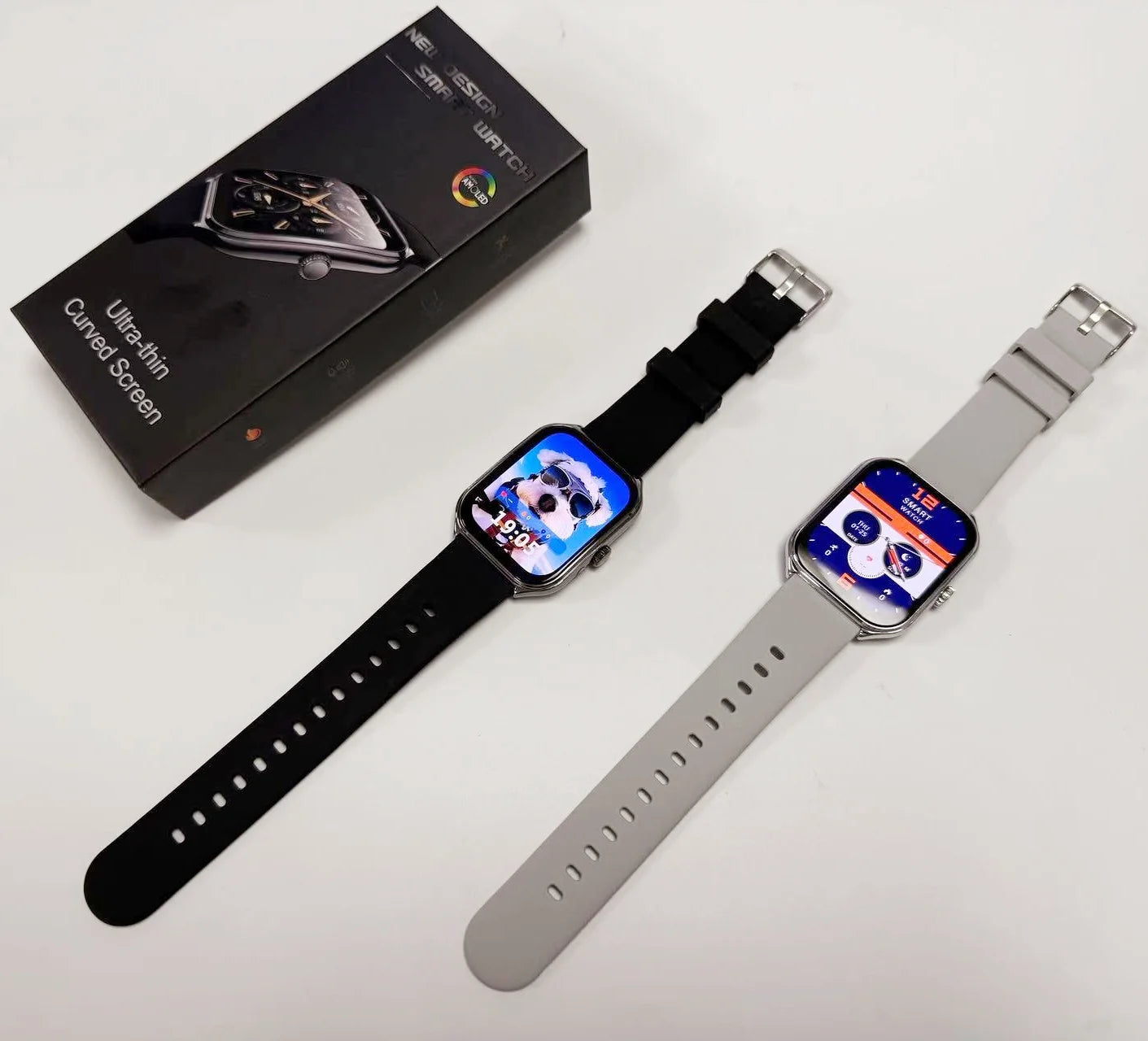 Fashion Ultra-Slim Amoled Smartwatch 1.96inch Curved BT Call Long Battery Life Fitness Watches Men AMOLED Smart Watch for Sport