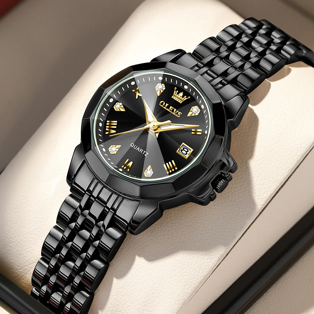 OLEVS Watch 9931X Ladies Perfume Watch Original Elegant Quartz Watch Waterproof Luminous Stainless Steel Date Set Watch Bracelet