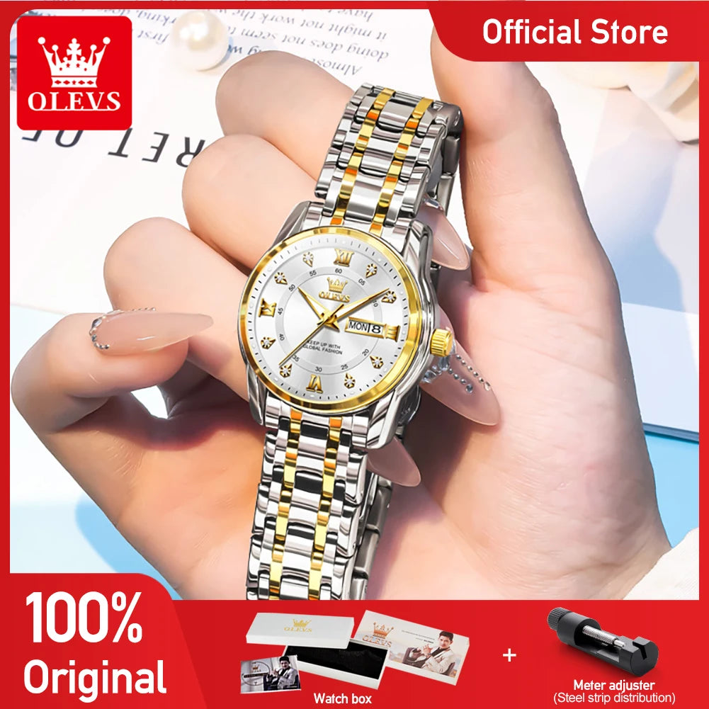 OLEVS 5513X Perfume Womens Watch Original Quartz Watch Waterproof Luminous Day Date Ladies Watches Fragrant Watch Gift New Reloj