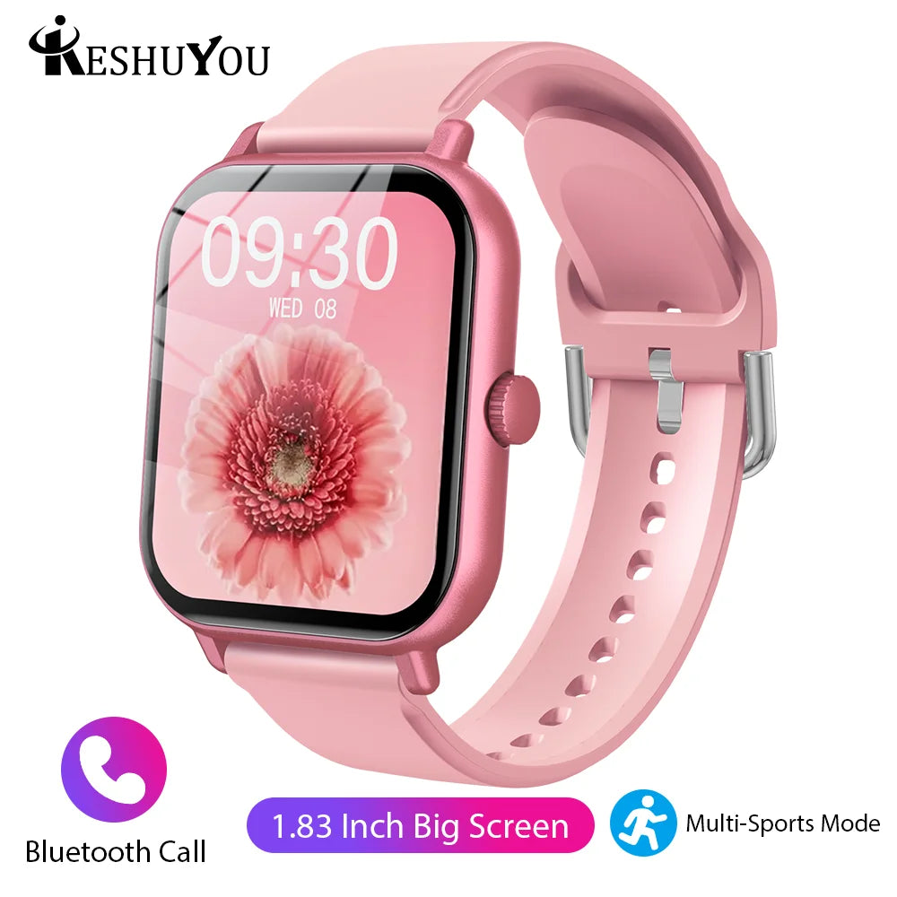 KESHUYOU 2025 New Smart Watch Men Women Full Touch Screen Heart Rate Tracker Bluetooth Talking Sports Smart Watch Holiday Gift