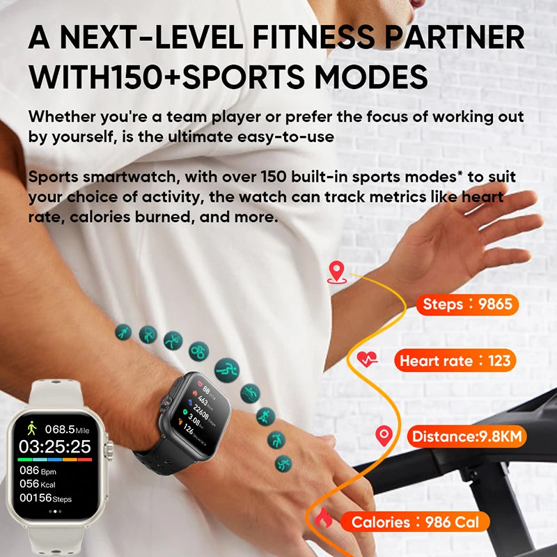 Smart Watch Ultra 2 SE Men Women 1000mAh AMOLED Heart Rate 100+Sport Bluetooth Call GPS Track Waterproof Smart Watch For Apple