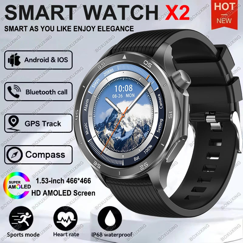 For OPPO Watch X2 High-End Business Watch Men 32Gb Memory Video Playback Smart Watch Sports Fitness Waterproof Bracelet 2025 New