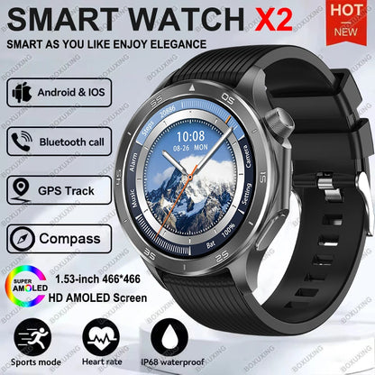 For OPPO Watch X2 High-End Business Watch Men 32Gb Memory Video Playback Smart Watch Sports Fitness Waterproof Bracelet 2025 New