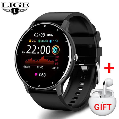 LIGE 2024 New Men Smart Watch Real-time Activity Tracker Heart Rate Monitor Sports Women Smart Watch Men Clock For Android IOS