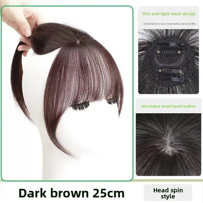 Natural Female Parting Hair Frontal Piece 3D Simulation Thickened Baldness Treatment Mid Split High Forehead Hair Extension