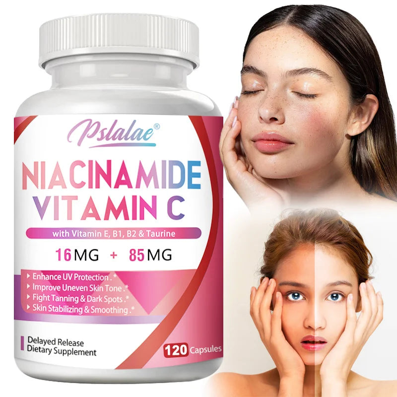 Niacinamide Vitamin C - Supports Skin Cell and Brain Health, Skin Repair, Boosts Metabolism and Nerve Function Supplement