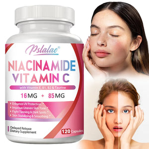 Niacinamide Vitamin C - Supports Skin Cell and Brain Health, Skin Repair, Boosts Metabolism and Nerve Function Supplement