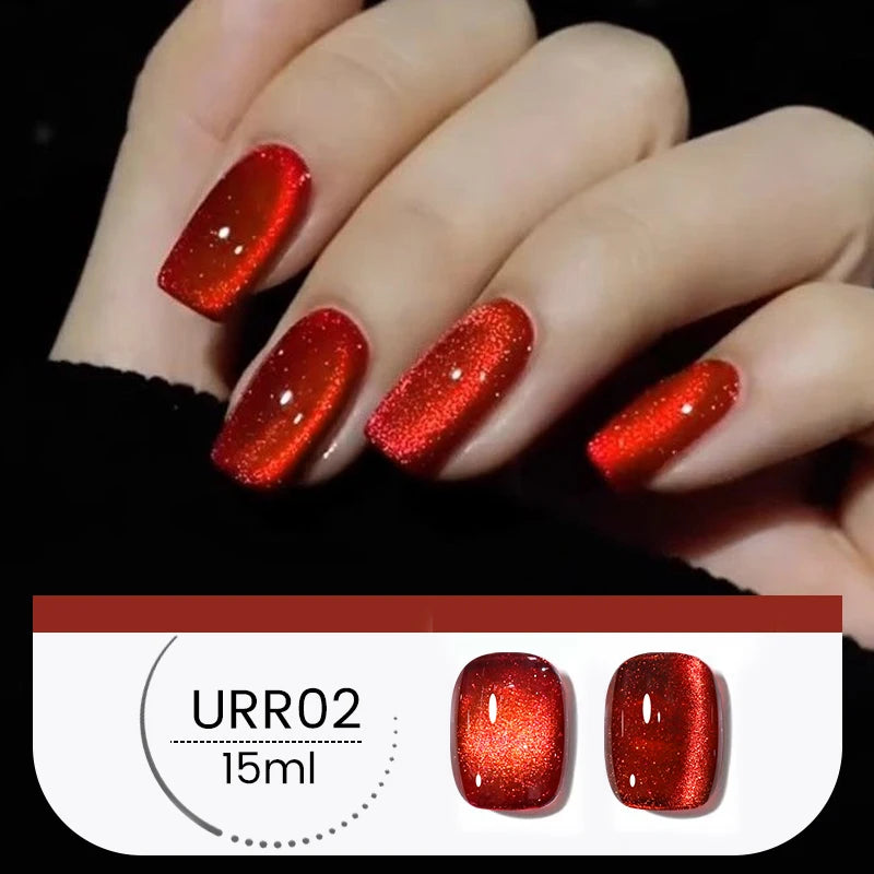 UR SUGAR 15ml Pink Jelly Cat Magnetic Gel Nail Polish Glitter ICE Soak Off Ceramic UV Gel Semi-permanent Nail Supplies Manicure