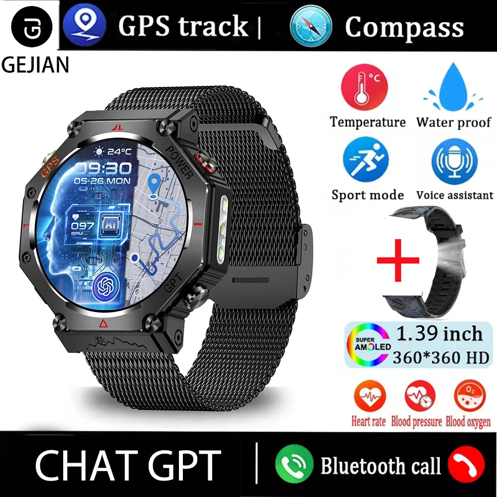 New GPS Smartwatch 1.39'' AMOLED Display 100 Sports Modes Voice Calling Smart Watch Men Women Military Grade Toughness Watches