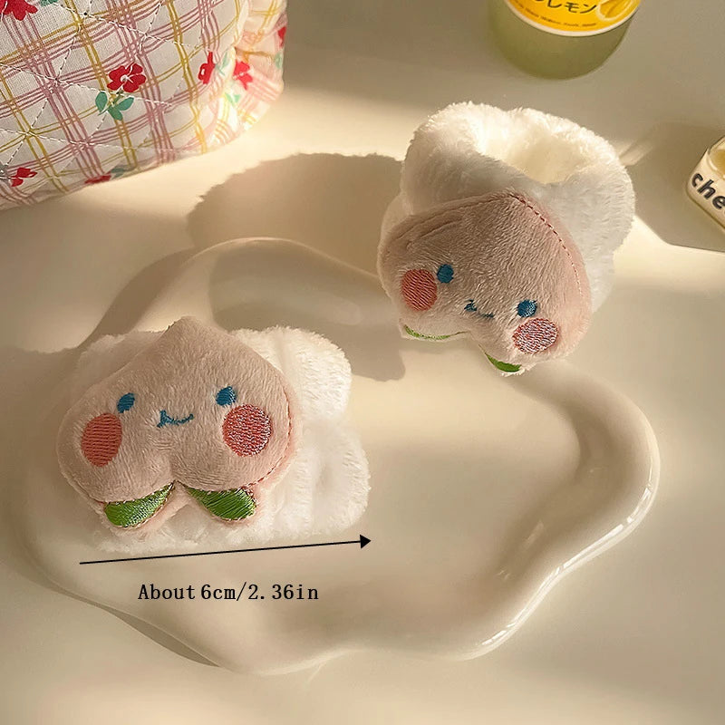 1pc Spa Headband Wristband For Washing Face Fleece Skincare Toast Hair Band Wrist Cuffs For Women Girls Makeup