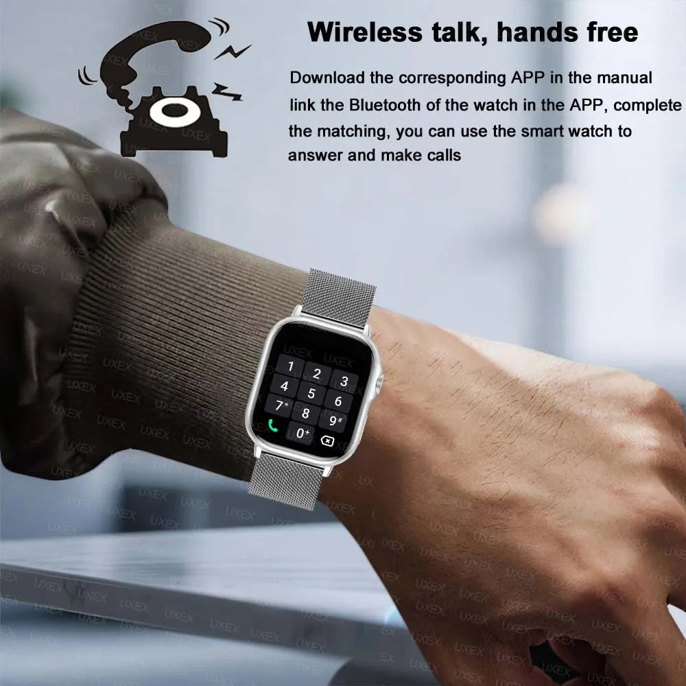 Extravagant Smartwatch Watch 2.01 Inch HD Christmas Gift Wireless Call Health Tracker Custom Photo Al Voice Christmas Gift Watch