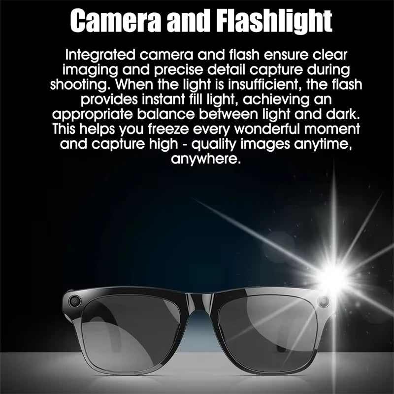 Xiaomi 4K Fashion AI Camera Smart Glasses Waterproof Bluetooth5.3 Call Playing Music Smart Glasses Identify Pictures Use ChatGPT