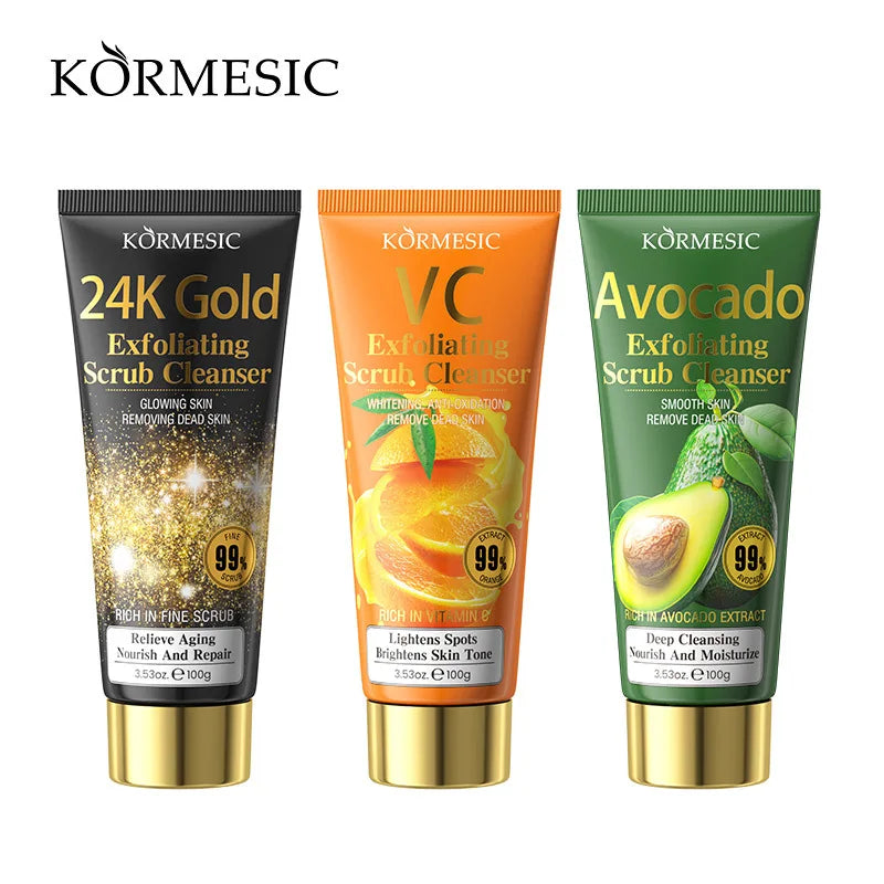 KORMESIC 24K Gold Exfoliating Facial Cleanser Moisturizing Oil Control Cleansing Face Wash Foam Skin Care