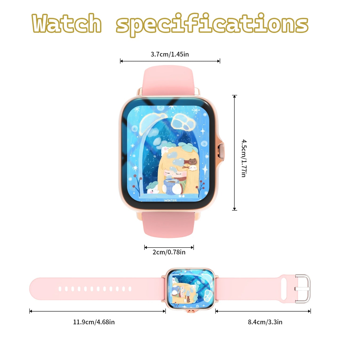 1.68" Large Screen Smart Watch (Unisex) – Calls, Alerts, Fitness, Camera Control, Music, Weather & More Modes. Ultra Value, A Mu