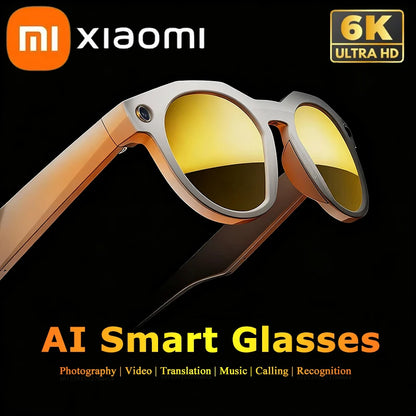 Xiaomi 6K HD AI Smart Camera Glasses Multifunctional Bluetooth Calling Voice Assistant Music Player Translation Camera Glasses