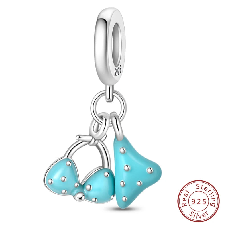 925 Sterling Silver Blue Purple Butterfly Perfume Bottle Starry Sky Hot Air Balloon Charms Beads Fit DIY S925 Bracelets Jewelry